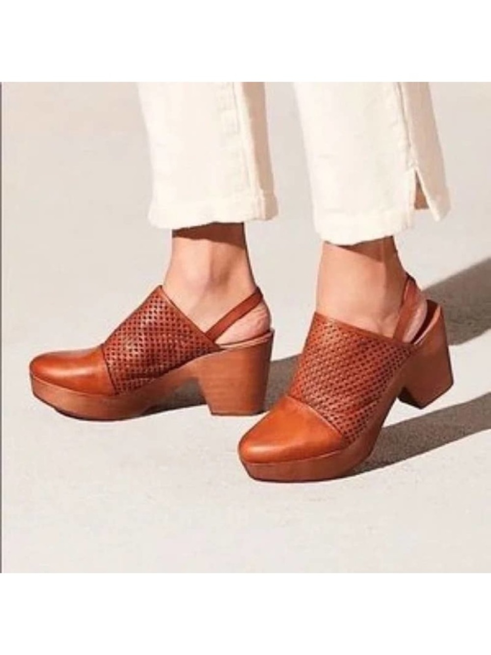 NEW Free People Logan Leather Slingback Clog Size 7